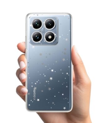 Etui do Xiaomi 14T Pro przeźroczyste, silikonowe Flexi, Zimowa magia, Szampańskie gwiazdki
