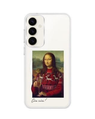 Etui do Samsung Galaxy S23 Plus z MagSafe przeźroczyste, silikonowe Flexi, Mona Lisa z szampanem