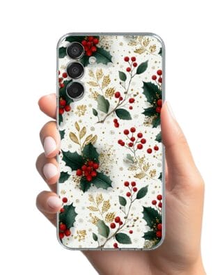 Etui do Samsung Galaxy M15 5G przeźroczyste, silikonowe Flexi, Przytulne święta, Ozdoby świąteczne