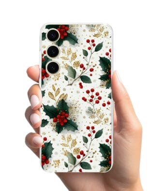 Etui do Samsung Galaxy S24 przeźroczyste, silikonowe Flexi, Przytulne święta, Ozdoby świąteczne