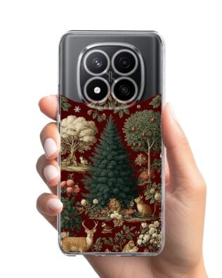 Etui do Xiaomi Redmi Note 14 Pro 4G przeźroczyste, silikonowe Flexi, Zimowa magia, świąteczny las