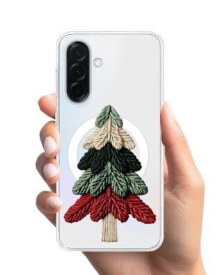 Etui do Samsung Galaxy A36 5G z MagSafe przeźroczyste, silikonowe Flexi, Przytulne święta, Dziana choinka