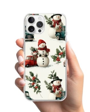 Etui do iPhone 12 Pro przeźroczyste, silikonowe Flexi, Przytulne święta, Zimowe miasteczko