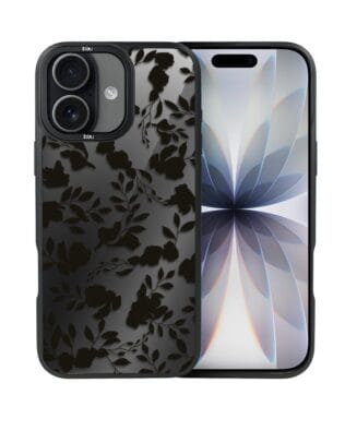 Etui do iPhone 17 IBIZU DropGuard Matt z MagSafe, Midnight, Cienie liści