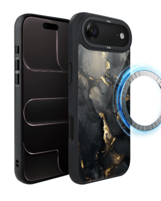 Etui do iPhone Air IBIZU DropGuard Matt z MagSafe, Ethereal Essence, Czarny diament ze złotem