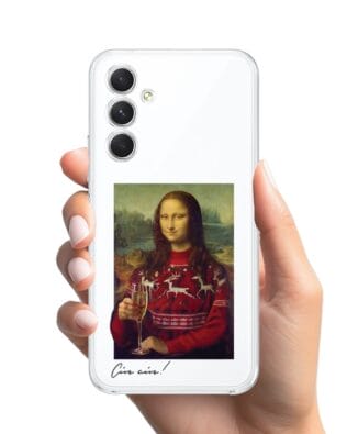Etui do Samsung Galaxy A54 5G przeźroczyste, silikonowe Flexi, Mona Lisa z szampanem