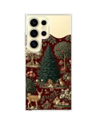 Etui do Samsung Galaxy S24 Ultra z MagSafe przeźroczyste, silikonowe Flexi, Zimowa magia, świąteczny las