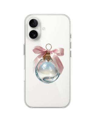 Etui do iPhone 16 Plus przeźroczyste, silikonowe Flexi, Przytulne święta, Kryształowa bombka