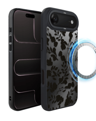 Etui do iPhone Air IBIZU DropGuard Matt z MagSafe, Midnight, Cienie liści