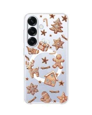 Etui do Samsung Galaxy S25 Plus z MagSafe przeźroczyste, silikonowe Flexi, Magia pierniczków