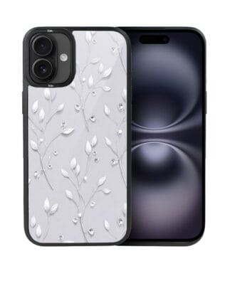 Etui do iPhone 16 Plus IBIZU DropGuard Matt z MagSafe, Zimowa magia, Lodowe kwiaty