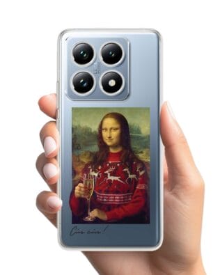 Etui do Xiaomi 14T Pro przeźroczyste, silikonowe Flexi, Mona Lisa z szampanem