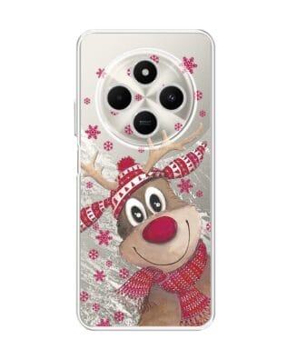 Etui do Xiaomi POCO C75 przeźroczyste, silikonowe Flexi, Renifer