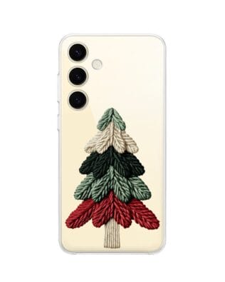 Etui do Samsung Galaxy S24 przeźroczyste, silikonowe Flexi, Przytulne święta, Dziana choinka