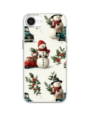 Etui do iPhone 16e przeźroczyste, silikonowe Flexi, Przytulne święta, Zimowe miasteczko