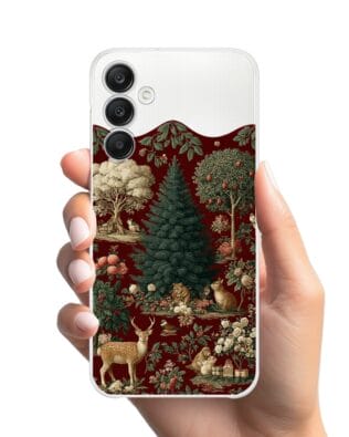 Etui do Samsung Galaxy A25 5G przeźroczyste, silikonowe Flexi, Zimowa magia, świąteczny las