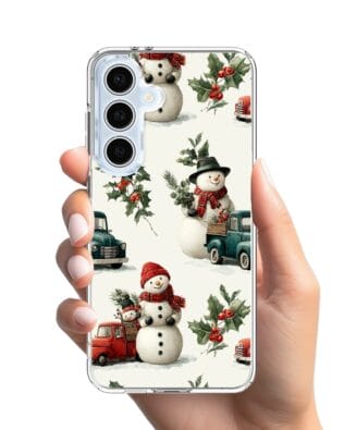 Etui do Samsung Galaxy S24 FE z MagSafe przeźroczyste, silikonowe Flexi, Przytulne święta, Zimowe miasteczko