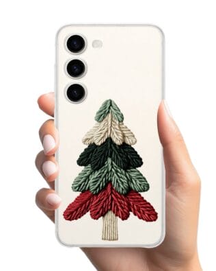 Etui do Samsung Galaxy S23 Plus przeźroczyste, silikonowe Flexi, Przytulne święta, Dziana choinka