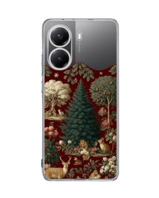 Etui do Xiaomi POCO X7 Pro przeźroczyste, silikonowe Flexi, Zimowa magia, świąteczny las