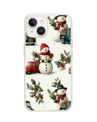 Etui do iPhone 13 Mini przeźroczyste, silikonowe Flexi, Przytulne święta, Zimowe miasteczko