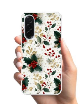 Etui do Samsung Galaxy A36 5G z MagSafe przeźroczyste, silikonowe Flexi, Przytulne święta, Ozdoby świąteczne