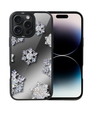 Etui do iPhone 14 Pro IBIZU DropGuard Matt z MagSafe, Zimowa magia, Królewskie płatki śniegu