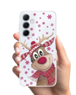 Etui do Samsung Galaxy M35 5G przeźroczyste, silikonowe Flexi, Renifer