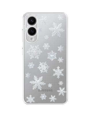 Etui do Samsung Galaxy S25 Edge przeźroczyste, silikonowe Flexi, Zimowa magia, Delikatne płatki śniegu