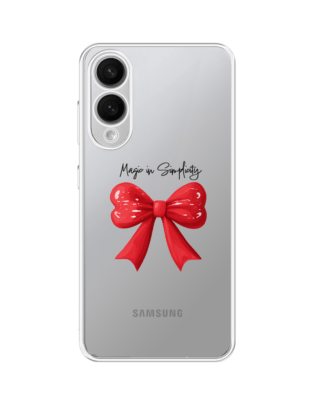 Etui do Samsung Galaxy S25 Edge przeźroczyste, silikonowe Flexi, Przytulne święta, Czerwona kokarda