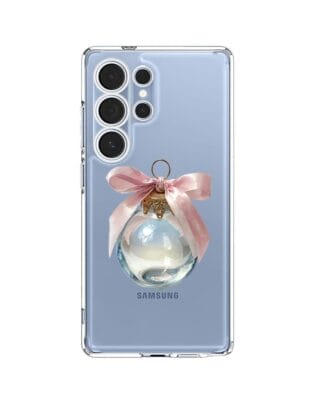 Etui do Samsung Galaxy S25 Ultra przeźroczyste, silikonowe Flexi, Przytulne święta, Kryształowa bombka