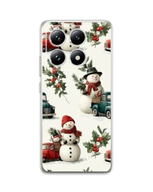 Etui do Xiaomi 14T Pro przeźroczyste, silikonowe Flexi, Przytulne święta, Zimowe miasteczko