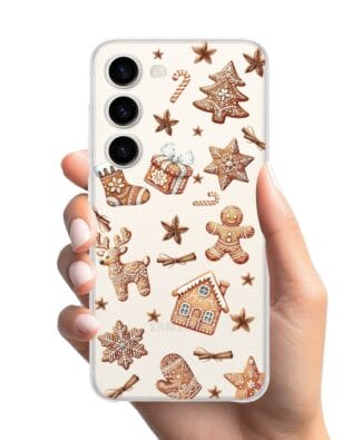 Etui do Samsung Galaxy S23 przeźroczyste, silikonowe Flexi, Magia pierniczków