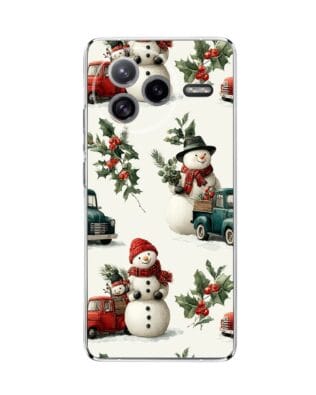 Etui do Xiaomi POCO F7 Ultra przeźroczyste, silikonowe Flexi, Przytulne święta, Zimowe miasteczko