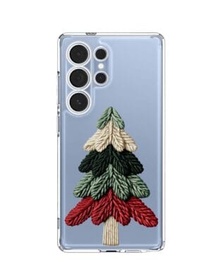 Etui do Samsung Galaxy S25 Ultra przeźroczyste, silikonowe Flexi, Przytulne święta, Dziana choinka