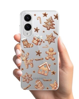Etui do Samsung Galaxy S25 Edge przeźroczyste, silikonowe Flexi, Magia pierniczków