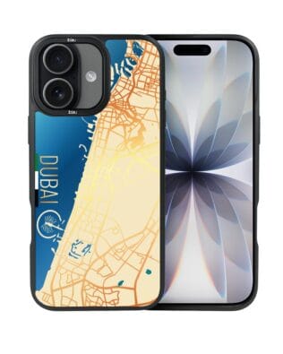 Etui do iPhone 17 IBIZU DropGuard Matt z MagSafe, mapy świata, Dubai