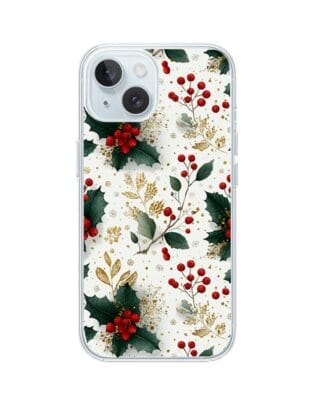 Etui do iPhone 15 przeźroczyste, silikonowe Flexi, Przytulne święta, Ozdoby świąteczne
