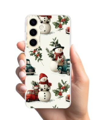 Etui do Samsung Galaxy S24 Plus z MagSafe przeźroczyste, silikonowe Flexi, Przytulne święta, Zimowe miasteczko