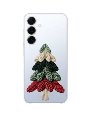 Etui do Samsung Galaxy S25 przeźroczyste, silikonowe Flexi, Przytulne święta, Dziana choinka