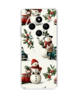 Etui do Xiaomi POCO C75 przeźroczyste, silikonowe Flexi, Przytulne święta, Zimowe miasteczko