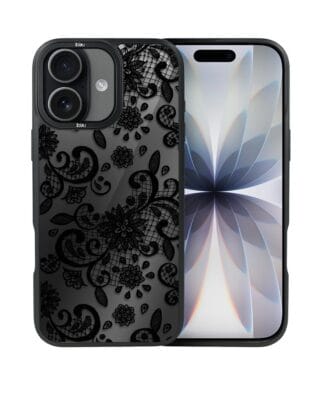 Etui do iPhone 17 IBIZU DropGuard Matt z MagSafe, Midnight, Koronkowa Czerń