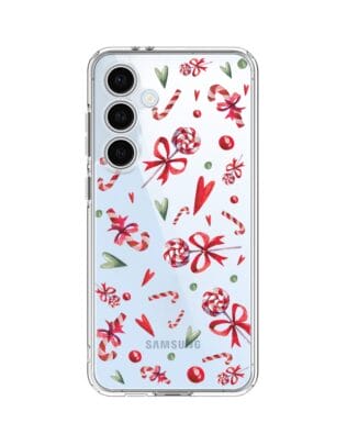 Etui do Samsung Galaxy S24 FE przeźroczyste, silikonowe Flexi, Cukierki świąteczne
