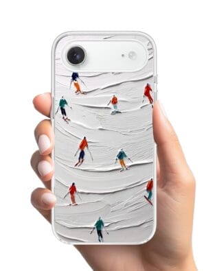 Etui do iPhone Air z MagSafe przeźroczyste, silikonowe Flexi, Zimowa magia, Narciarski obraz