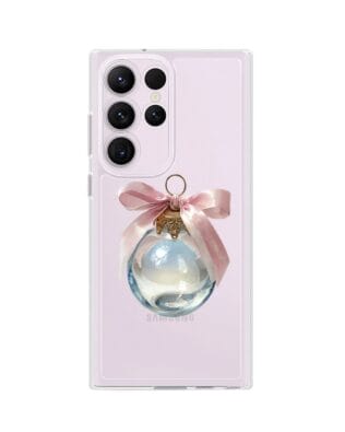 Etui do Samsung Galaxy S23 Ultra przeźroczyste, silikonowe Flexi, Przytulne święta, Kryształowa bombka