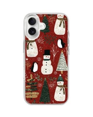 Etui do iPhone 17 z MagSafe przeźroczyste, silikonowe Flexi, Przytulne święta, Rustykalna świąteczna kraina