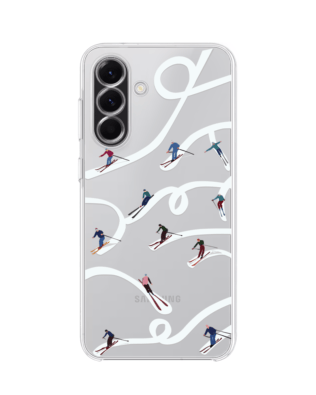 Etui do Samsung Galaxy A55 5G przeźroczyste, silikonowe Flexi, Zimowa magia, Narciarskie wiraże