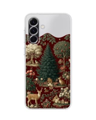 Etui do Samsung Galaxy A56 5G przeźroczyste, silikonowe Flexi, Zimowa magia, świąteczny las