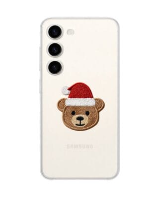 Etui do Samsung Galaxy S23 FE 5G przeźroczyste, silikonowe Flexi, Przytulne święta, Miś mikołajek