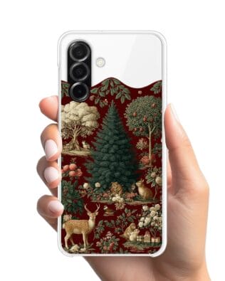 Etui do Samsung Galaxy A26 5G przeźroczyste, silikonowe Flexi, Zimowa magia, świąteczny las