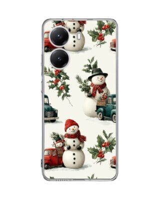 Etui do Xiaomi POCO X7 Pro przeźroczyste, silikonowe Flexi, Przytulne święta, Zimowe miasteczko